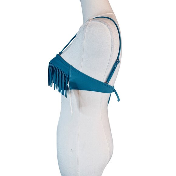 2/30 NWT Hula Honey Small Fringe Bandeau Bikini Top Blue Swimwear - Picture 8 of 11